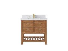 Parker Teak Wood 36 in. W x 22 in. D Center Sink Bathroom Vanity - photo 18