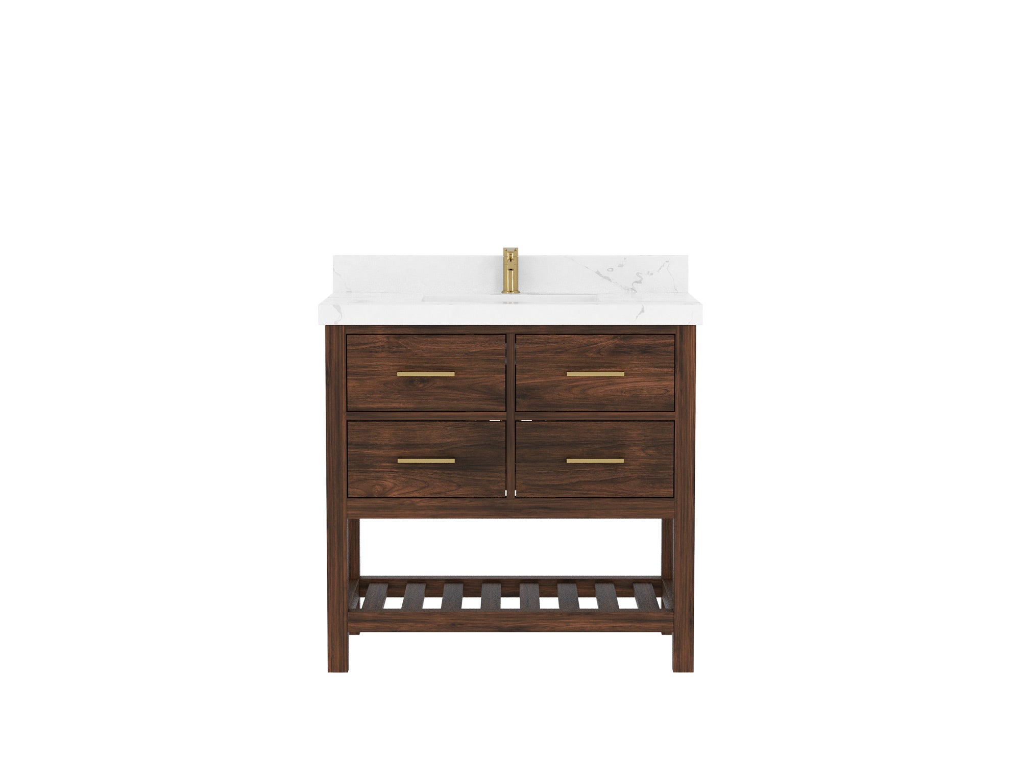 Parker Teak Wood 36 in. W x 22 in. D Center Sink Bathroom Vanity - Willow Bath and Vanity
