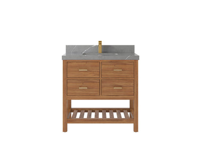 Parker Teak Wood 36 in. W x 22 in. D Center Sink Bathroom Vanity - Willow Bath and Vanity