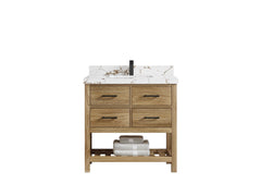 Parker Teak Wood 36 in. W x 22 in. D Center Sink Bathroom Vanity - photo 19