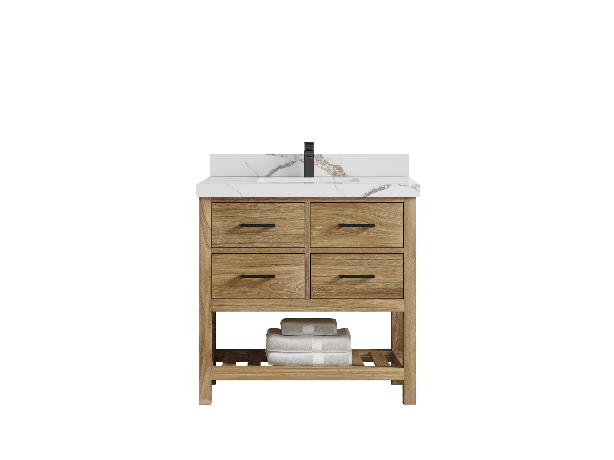 Parker Teak Wood 36 in. W x 22 in. D Center Sink Bathroom Vanity - Willow Bath and Vanity