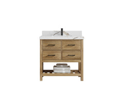 Parker Teak Wood 36 in. W x 22 in. D Center Sink Bathroom Vanity - photo 22