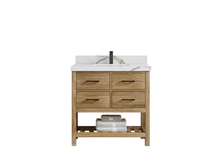 Parker Teak Wood 36 in. W x 22 in. D Center Sink Bathroom Vanity - photo 22