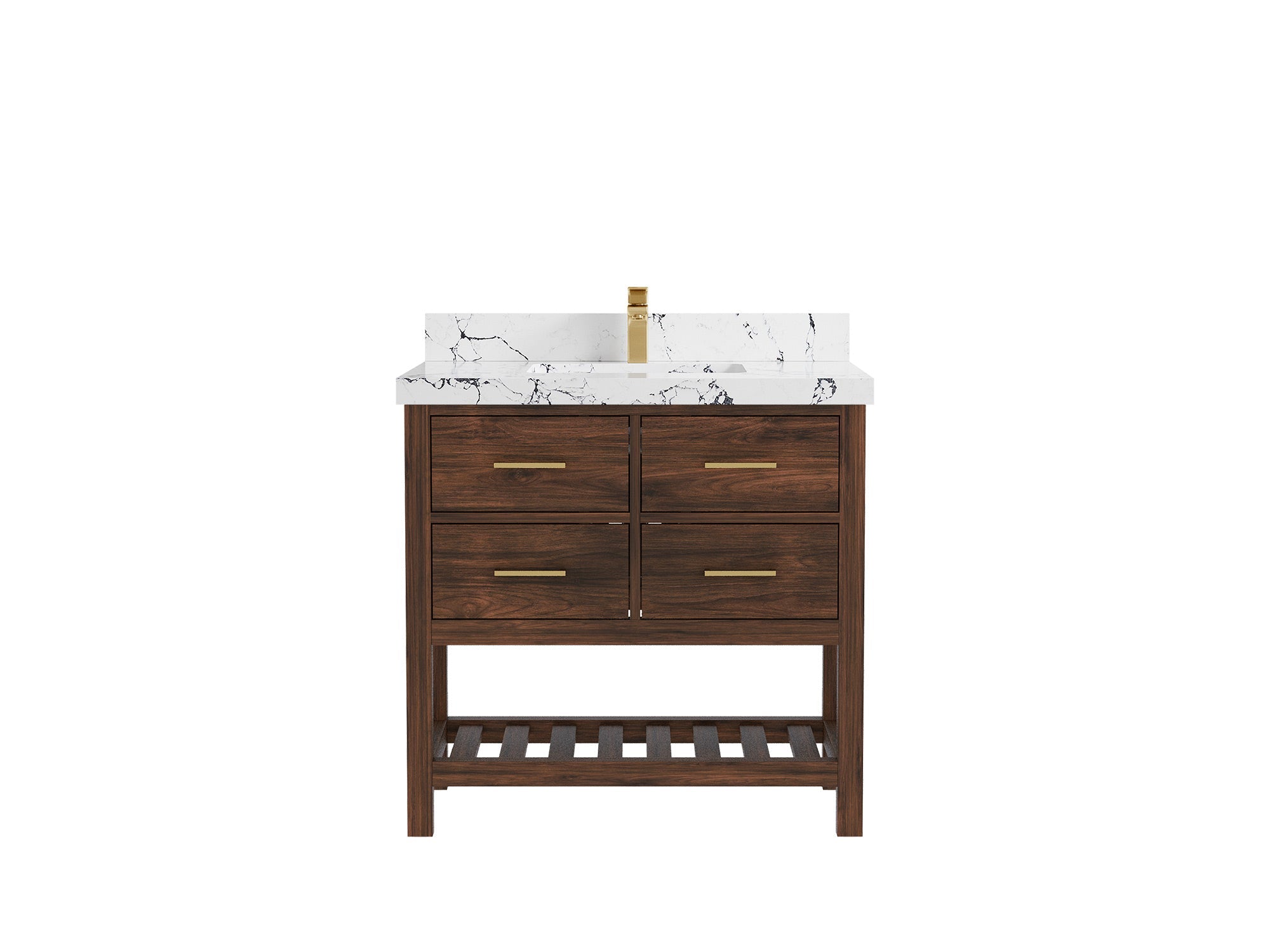 Parker Teak Wood 36 in. W x 22 in. D Center Sink Bathroom Vanity - Willow Bath and Vanity