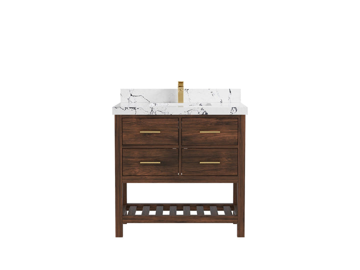 Parker Teak Wood 36 in. W x 22 in. D Center Sink Bathroom Vanity - photo 34