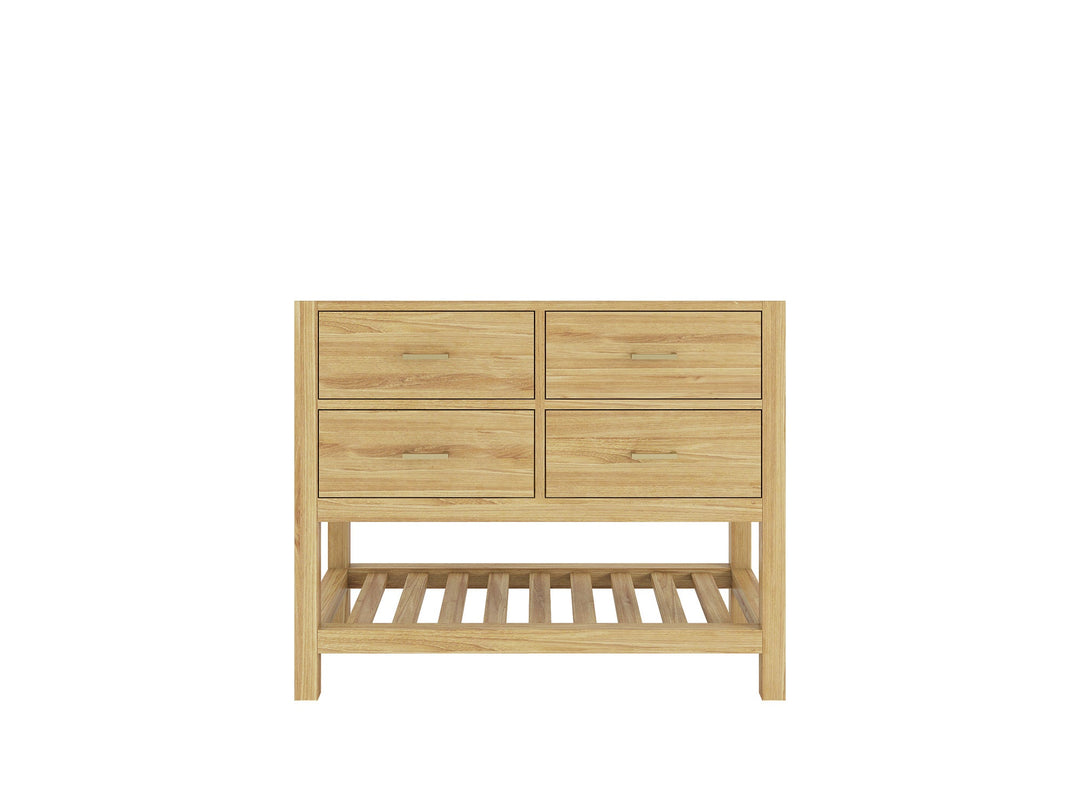 Parker Teak Wood 42 in. W x 22 in. D Single Sink Bathroom Vanity - Willow Bath and Vanity