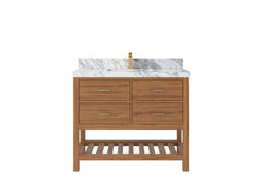 Parker Teak Wood 42 in. W x 22 in. D Single Sink Bathroom Vanity - photo 16
