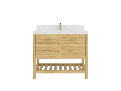 Parker Teak Wood 42 in. W x 22 in. D Single Sink Bathroom Vanity - Willow Bath and Vanity