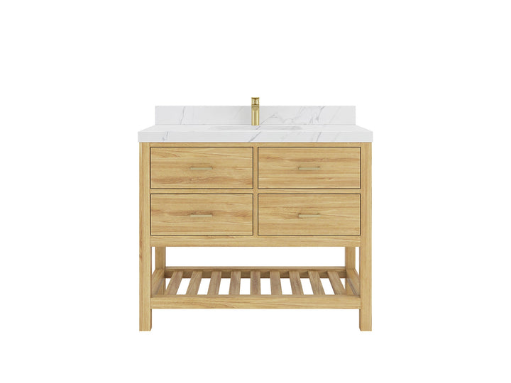 Parker Teak Wood 42 in. W x 22 in. D Single Sink Bathroom Vanity - photo 1
