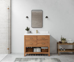 Parker Teak Wood 42 in. W x 22 in. D Single Sink Bathroom Vanity - photo 4