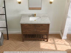 Parker Teak Wood 42 in. W x 22 in. D Single Sink Bathroom Vanity - photo 23