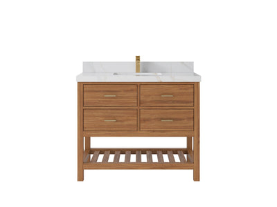 Parker Teak Wood 42 in. W x 22 in. D Single Sink Bathroom Vanity - Willow Bath and Vanity