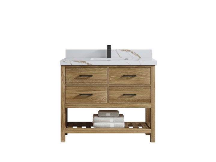 Parker Teak Wood 42 in. W x 22 in. D Single Sink Bathroom Vanity - photo 17