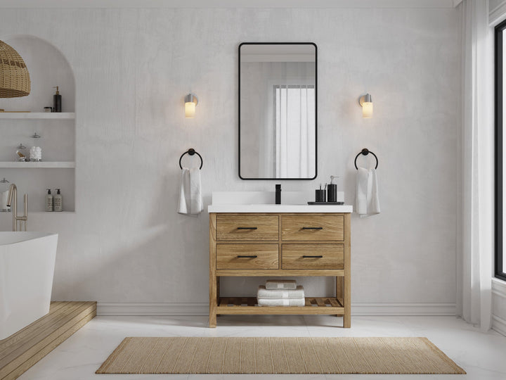 Parker Teak Wood 42 in. W x 22 in. D Single Sink Bathroom Vanity - photo 4