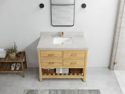 Parker Teak Wood 42 in. W x 22 in. D Single Sink Bathroom Vanity - Willow Bath and Vanity