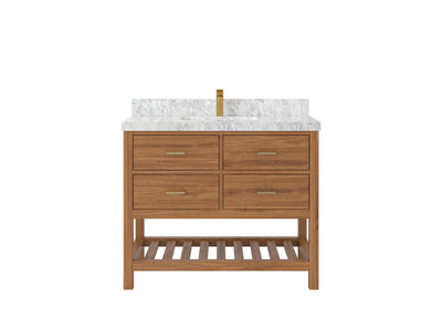 Parker Teak Wood 42 in. W x 22 in. D Single Sink Bathroom Vanity - Willow Bath and Vanity