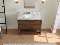 Parker Teak Wood 42 in. W x 22 in. D Single Sink Bathroom Vanity - photo 15