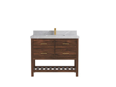 Parker Teak Wood 42 in. W x 22 in. D Single Sink Bathroom Vanity - photo 24
