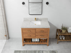 Parker Teak Wood 42 in. W x 22 in. D Single Sink Bathroom Vanity - photo 25