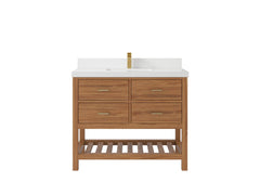 Parker Teak Wood 42 in. W x 22 in. D Single Sink Bathroom Vanity - photo 36