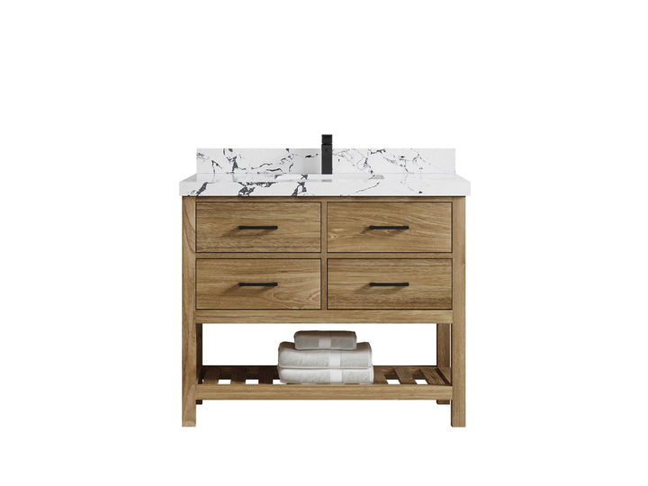 Parker Teak Wood 42 in. W x 22 in. D Single Sink Bathroom Vanity - photo 26