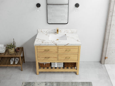 Parker Teak Wood 42 in. W x 22 in. D Single Sink Bathroom Vanity - Willow Bath and Vanity