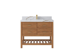 Parker Teak Wood 42 in. W x 22 in. D Single Sink Bathroom Vanity - photo 12