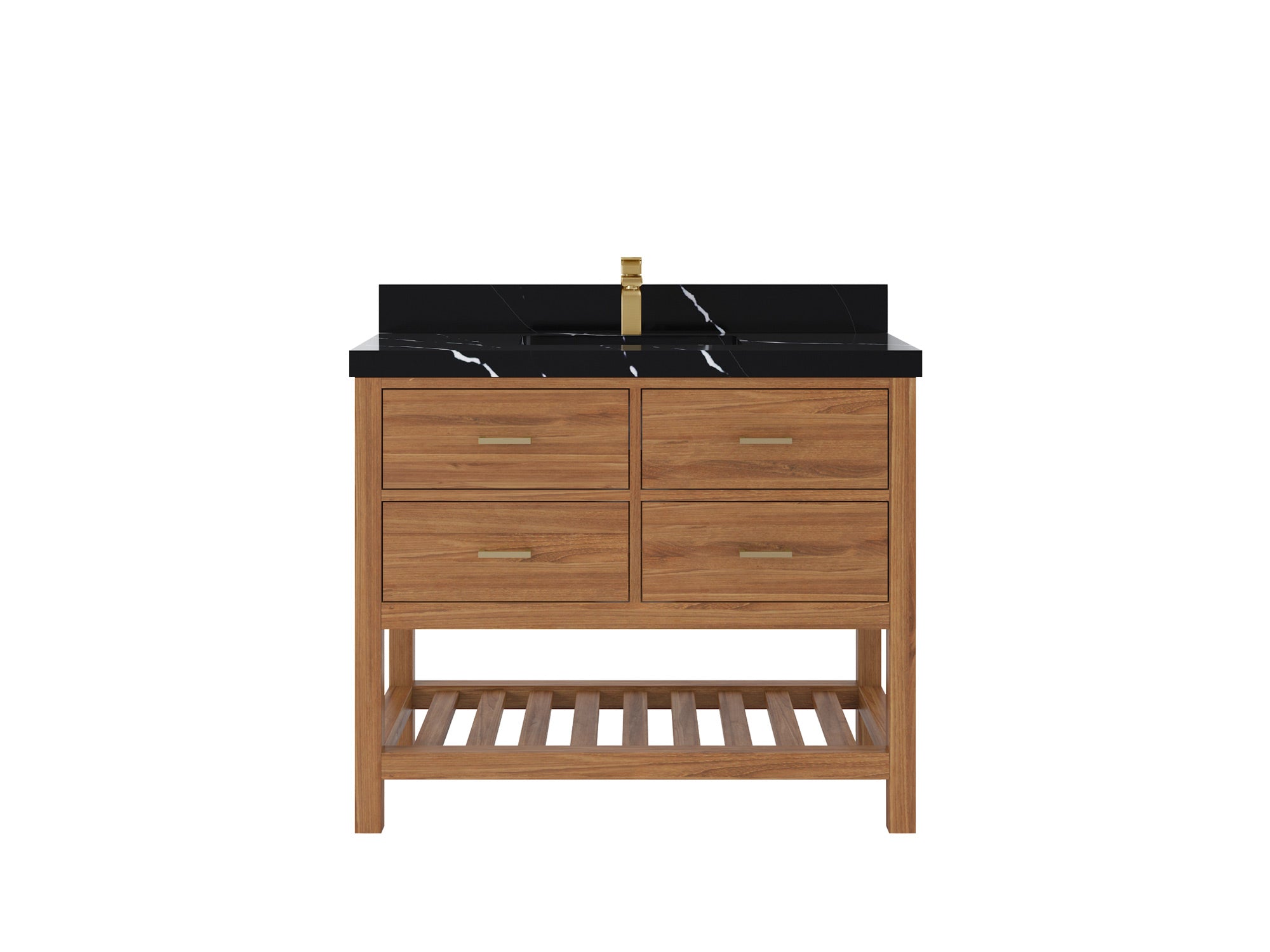 Parker Teak Wood 42 in. W x 22 in. D Single Sink Bathroom Vanity - Willow Bath and Vanity