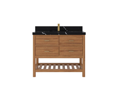 Parker Teak Wood 42 in. W x 22 in. D Single Sink Bathroom Vanity - Willow Bath and Vanity