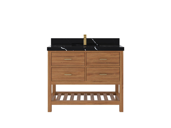 Parker Teak Wood 42 in. W x 22 in. D Single Sink Bathroom Vanity - photo 8