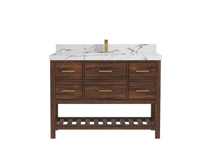 Parker Teak Wood 48 in. W x 22 in. D Single Sink Bathroom Vanity - photo 30