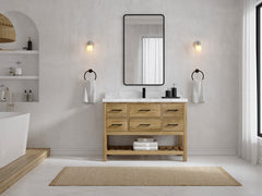 Parker Teak Wood 48 in. W x 22 in. D Single Sink Bathroom Vanity - photo 4