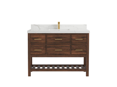 Parker Teak Wood 48 in. W x 22 in. D Single Sink Bathroom Vanity - Willow Bath and Vanity