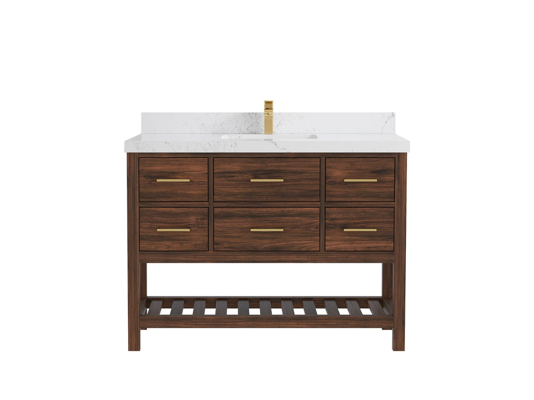 Parker Teak Wood 48 in. W x 22 in. D Single Sink Bathroom Vanity - Willow Bath and Vanity