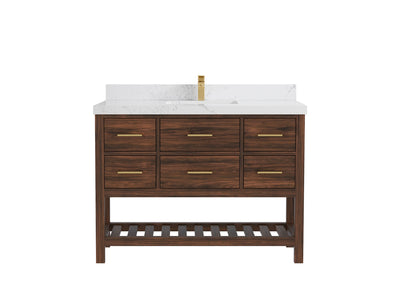 Parker Teak Wood 48 in. W x 22 in. D Single Sink Bathroom Vanity - Willow Bath and Vanity