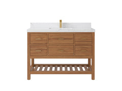 Parker Teak Wood 48 in. W x 22 in. D Single Sink Bathroom Vanity - photo 24