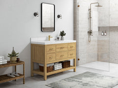 Parker Teak Wood 48 in. W x 22 in. D Single Sink Bathroom Vanity - photo 2
