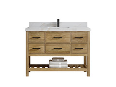 Parker Teak Wood 48 in. W x 22 in. D Single Sink Bathroom Vanity - photo 24