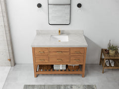 Parker Teak Wood 48 in. W x 22 in. D Single Sink Bathroom Vanity - photo 25