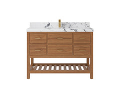 Parker Teak Wood 48 in. W x 22 in. D Single Sink Bathroom Vanity - photo 32
