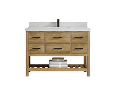Parker Teak Wood 48 in. W x 22 in. D Single Sink Bathroom Vanity - photo 1