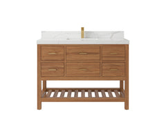 Parker Teak Wood 48 in. W x 22 in. D Single Sink Bathroom Vanity - photo 12