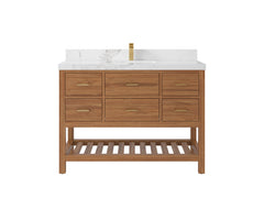 Parker Teak Wood 48 in. W x 22 in. D Single Sink Bathroom Vanity - photo 14