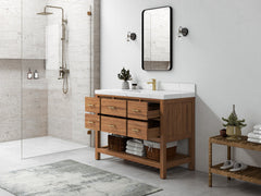Parker Teak Wood 48 in. W x 22 in. D Single Sink Bathroom Vanity - photo 3