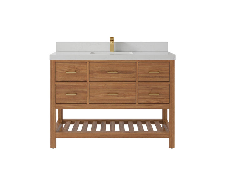 Parker Teak Wood 48 in. W x 22 in. D Single Sink Bathroom Vanity - photo 22