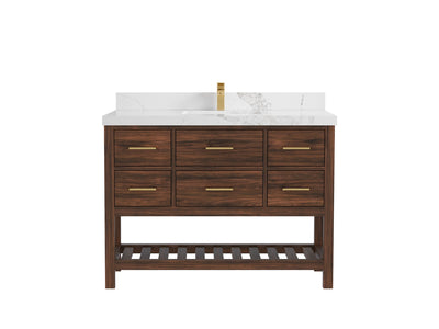 Parker Teak Wood 48 in. W x 22 in. D Single Sink Bathroom Vanity - Willow Bath and Vanity