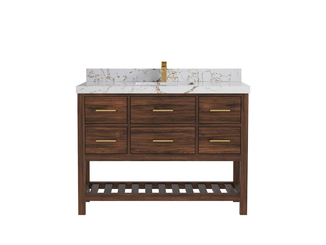 Parker Teak Wood 48 in. W x 22 in. D Single Sink Bathroom Vanity - Willow Bath and Vanity