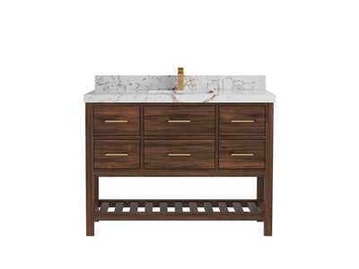 Parker Teak Wood 48 in. W x 22 in. D Single Sink Bathroom Vanity - Willow Bath and Vanity