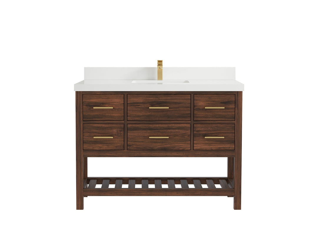 Parker Teak Wood 48 in. W x 22 in. D Single Sink Bathroom Vanity - Willow Bath and Vanity