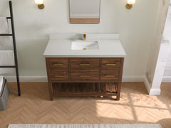 Parker Teak Wood 48 in. W x 22 in. D Single Sink Bathroom Vanity - photo 21
